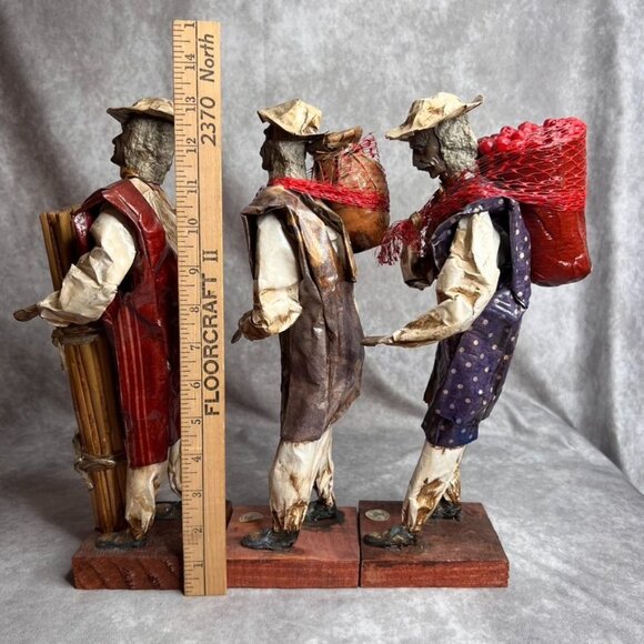 Handcrafted Paper Mache Mexican Folk Art Figurines Set Of 6 Made In Mexico READ - Picture 5 of 16